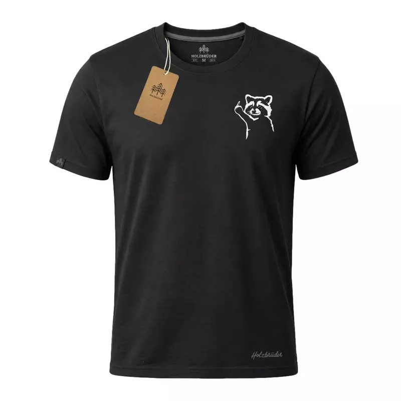 HOLZBRÜDER T-Shirt " Frecher Waschbär ", schwarz
