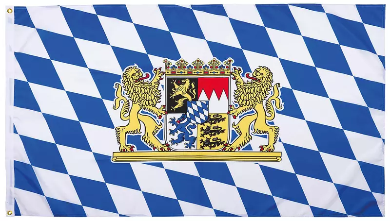Fahne BAYERN mit Wappen + Löwe