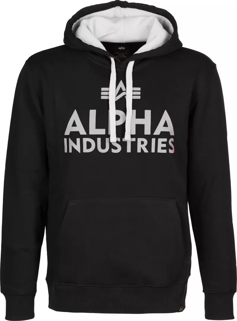 ALPHA Industries Foam Kapuzenpullover, schwarz/weiß 2