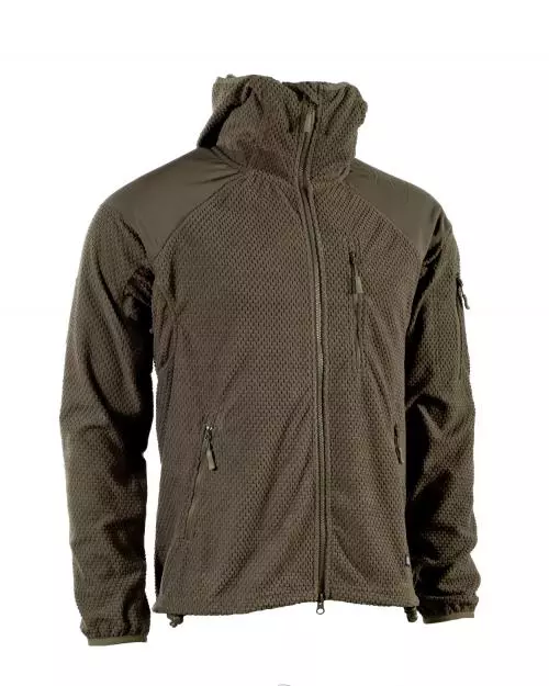 A.B. Army Fashion Fleece-Hoodie Jacke DELTA, oliv 2