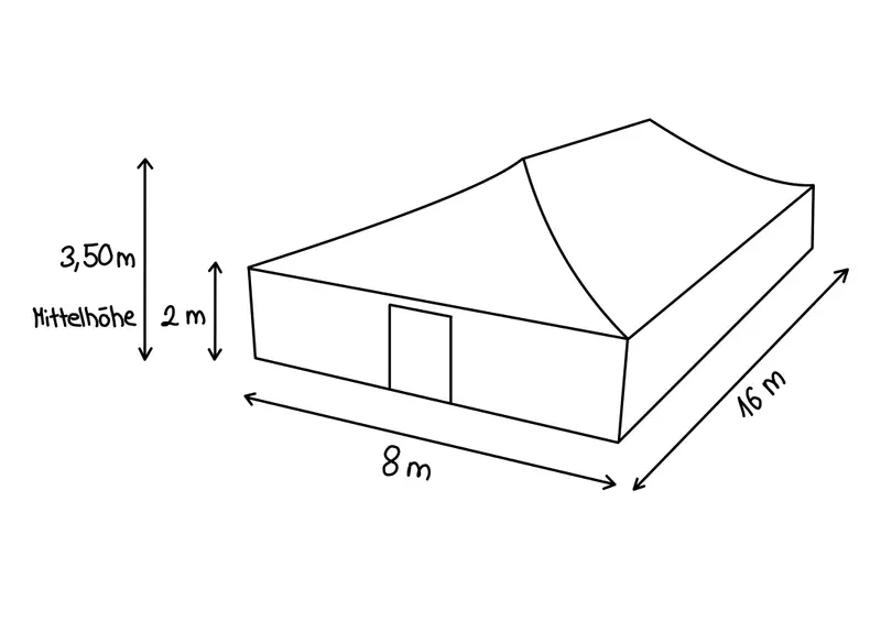 Mehrzweckzelt GPXL 8 x 16 Meter