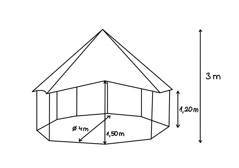 Hexagonal 120 - Ø 4 Meter 3