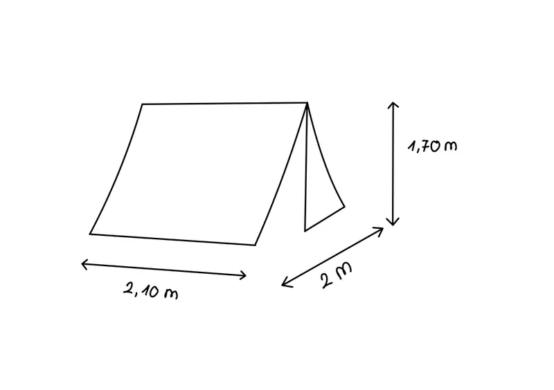 A-Zelt 170 - 2.10 x 2 Meter - natur 5