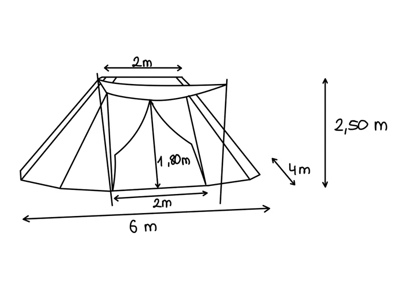 Sachsenzelt Valvin 4x6 Meter 4