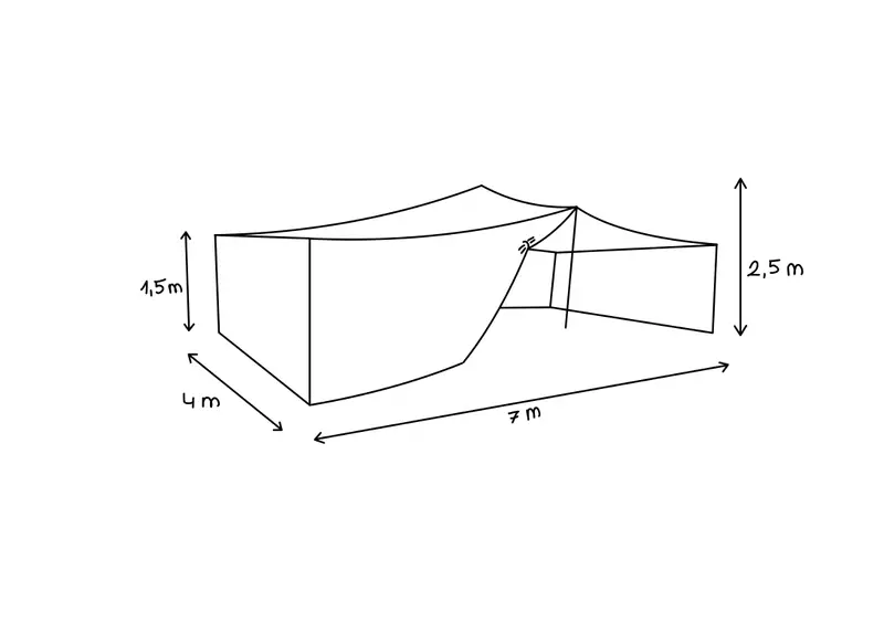 Beduinenzelt 7x4 Meter 4