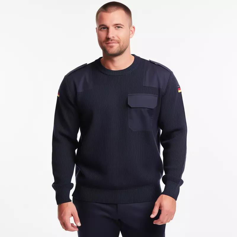 MFH BW Bundeswehr Pullover mit Brusttasche, blau