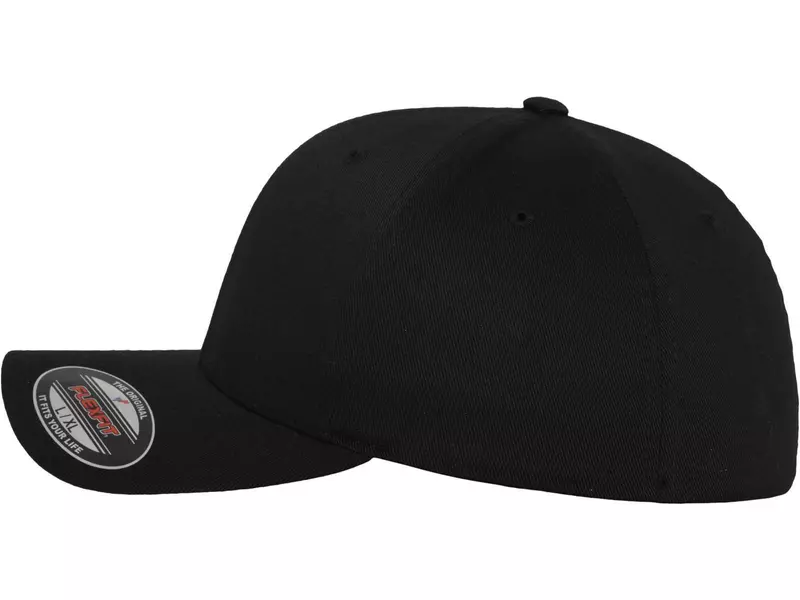 Cap flexfit, Wooly Combed, schwarz 2