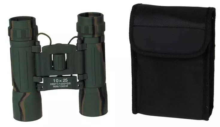 Fernglas, faltbar, 10x25, woodland, Ruby Linse