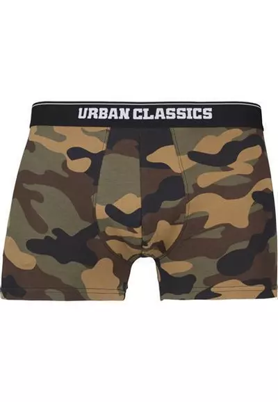 URBAN CLASSICS Boxershort - woodland + darkcamo, 2er Pack