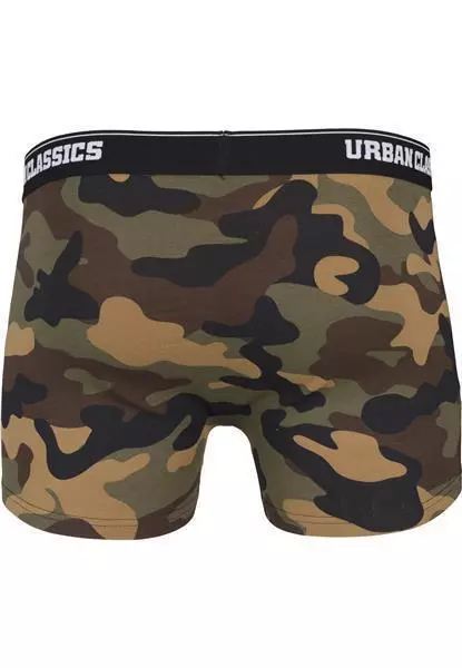 URBAN CLASSICS Boxershort - woodland + darkcamo, 2er Pack 3
