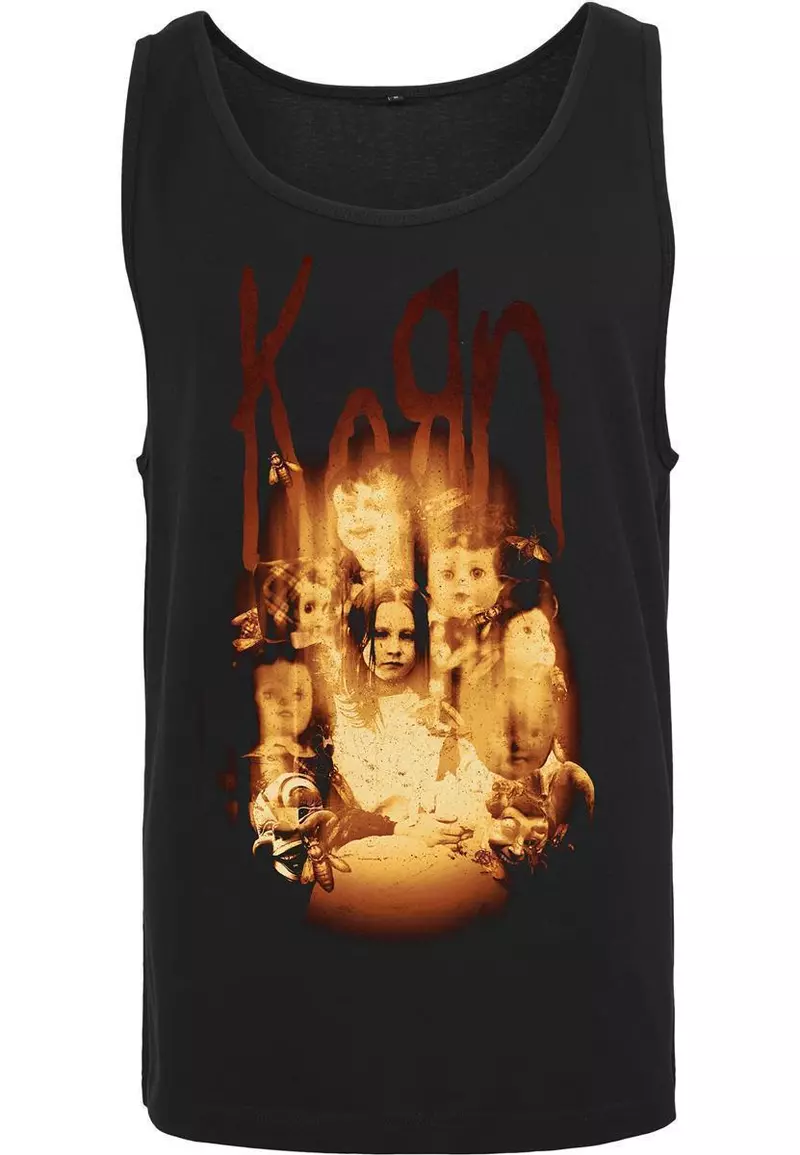 MerchCode Tank Top KORN Face in the fire, schwarz