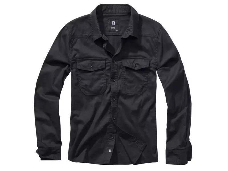 Brandit Flanellhemd, schwarz