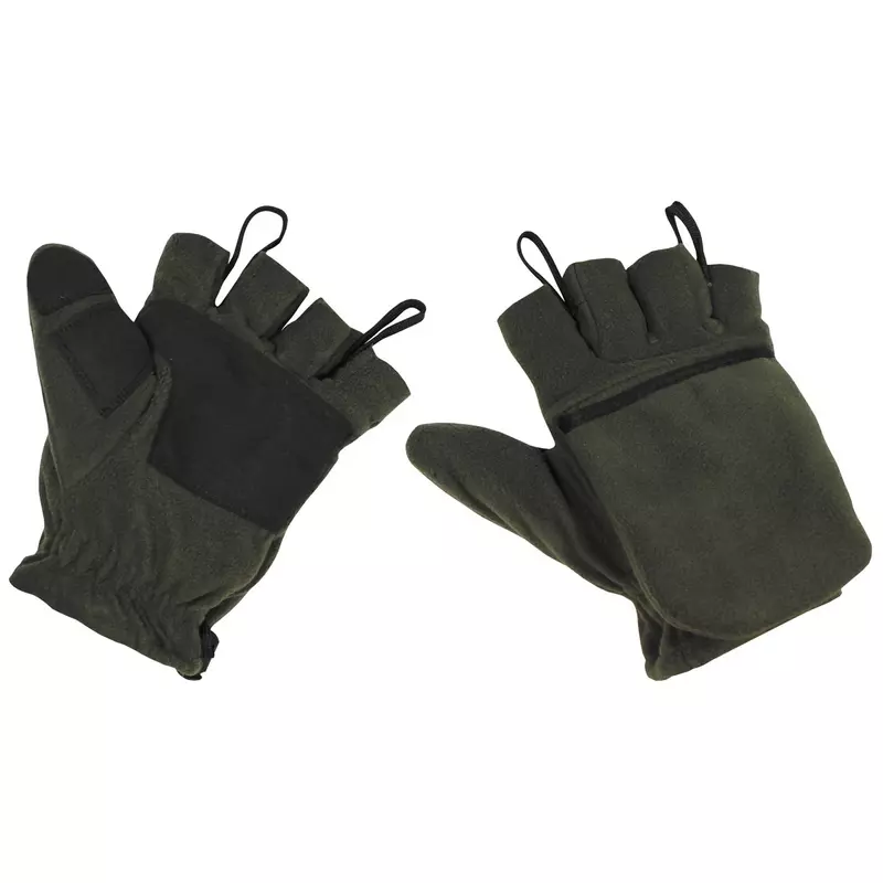 Fleece-Faust-Fingerhandschuhe, oliv 2