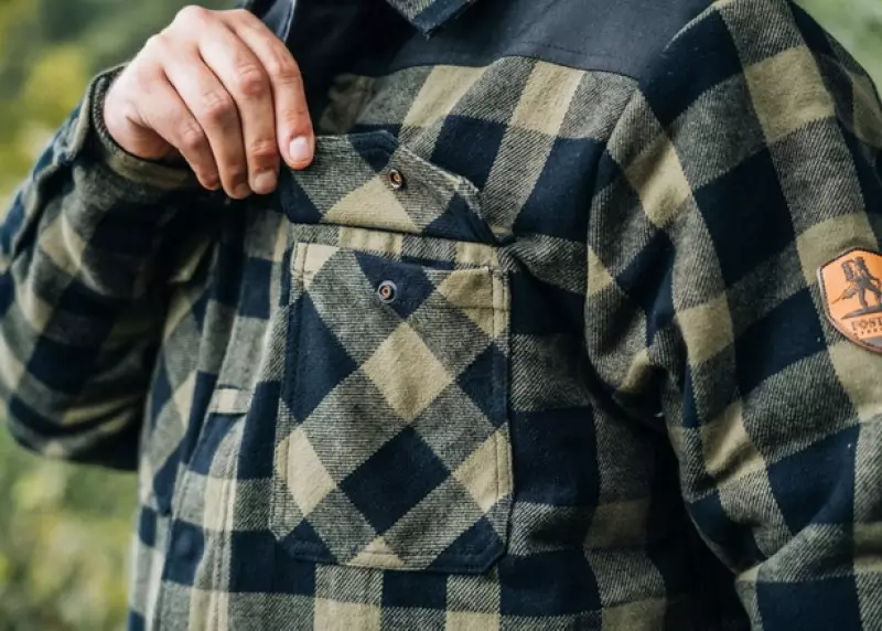 Holzfäller Jacke Sherpa, schwarz/oliv 3