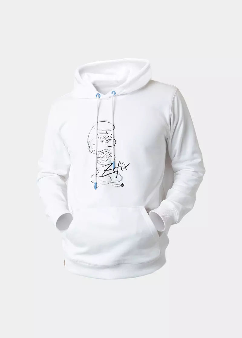 Bavarian Caps Kapuzenpullover MUFFI - Zefix, weiß