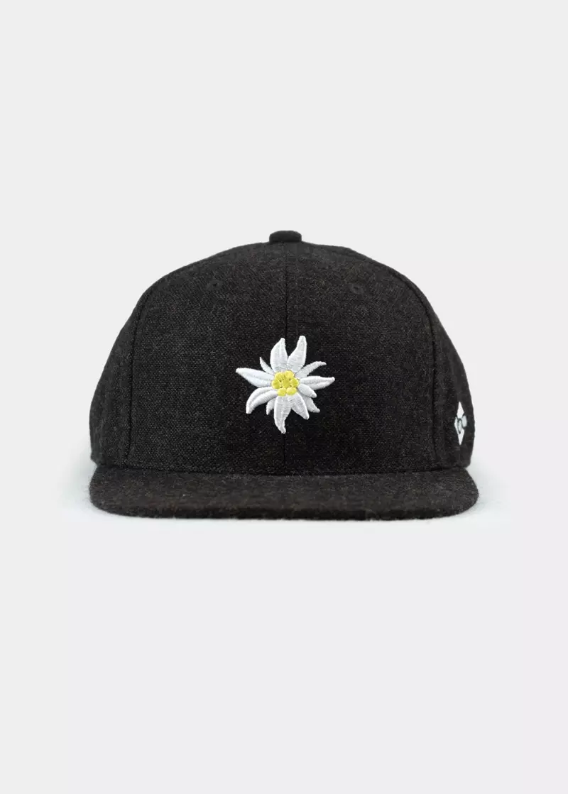 Bavarian Caps - Edelweiß Flanell, dunkelbraun (Snapback) 2