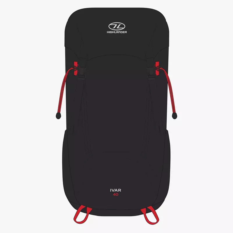 Rucksack IVAR 40L, schwarz