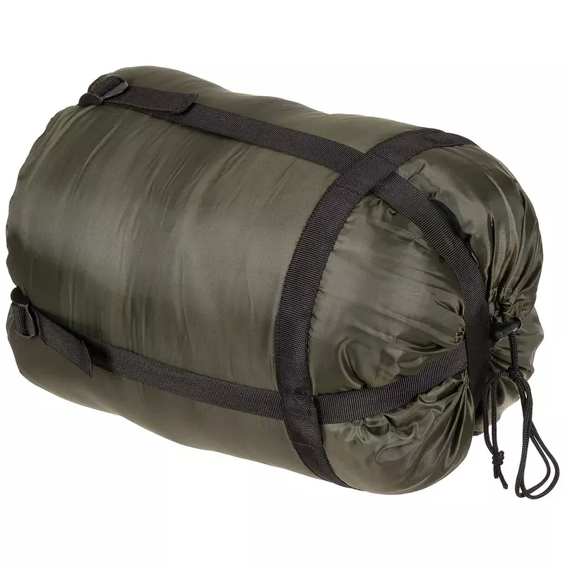 Mumienschlafsack mit Kopfteil oliv 2