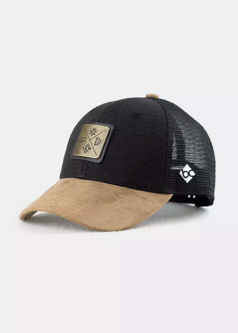 Bavarian Caps - Kreizweis (Curved) schwarz/grau