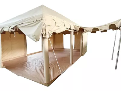 blowee Ritterzelt 4x6, natur mit Bodenplane (abnehmbar)