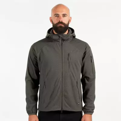 A.B. Army Fashion Fleece-Hoodie Jacke DELTA, oliv