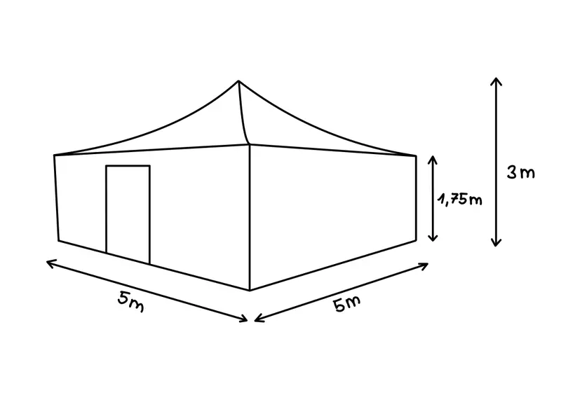 Mehrzweckzelt GPS 5 x 5 Meter natur 4