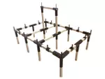 Rahmen: Ritterzelt 4x6 (mit Holzmittelmasten und Vordachstangen)