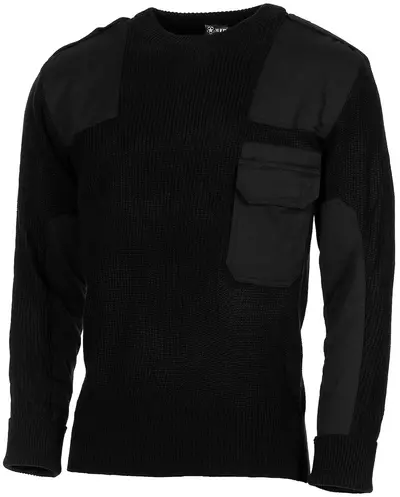 BW Bundeswehr Pullover with chest pocket, black