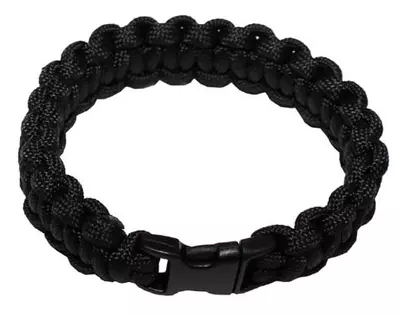 Pulsera de paracord, negra - 1,9 cm de ancho