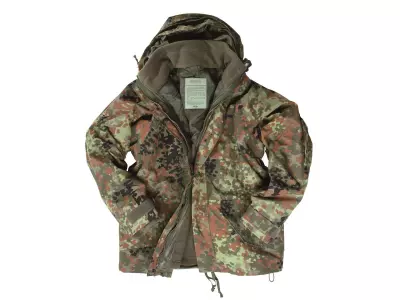 Rain jacket with fleece, flecktarn