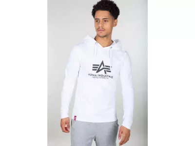ALPHA INDUSTRIES Bluza z kapturem, Basic, biała