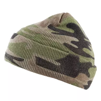 Casquette en tricot motif woodland