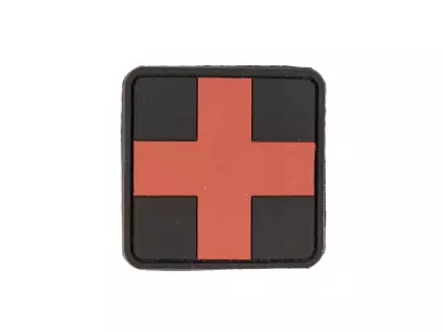 Mil-Tec PATCH 3D FIRST AID PVC, black/red (5x5)