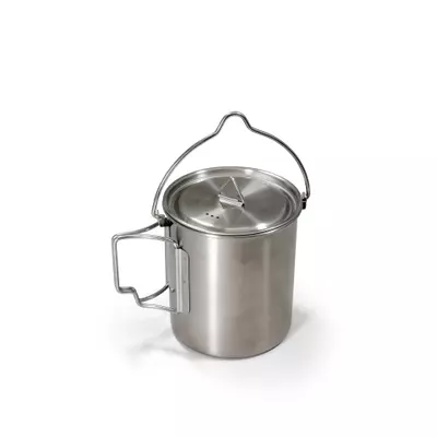 Origin Outdoors Camping Topf `2in1´, Edelstahl - 0,75L