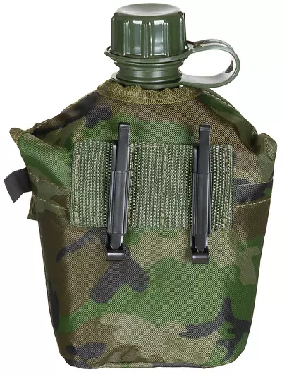 US-Feldflasche, woodland mit Bezug - 1 l