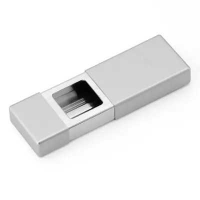 Reise-Aschenbecher eckig silber