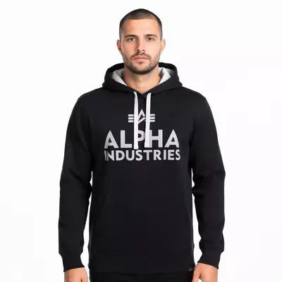 ALPHA Industries Foam Kapuzenpullover, schwarz/weiß