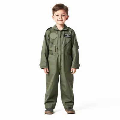 Kinder-Overall, oliv