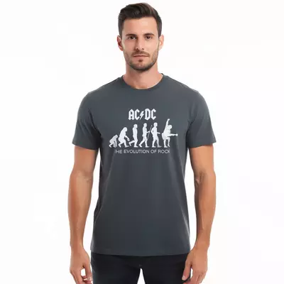MerchCode T-Shirt ACDC The Evolution Of Rock, grün